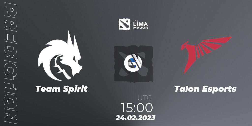 Team Spirit проти Talon Esports: Поради щодо ставок, прогнози на матчі. 24.02.2023 at 15:04. Dota 2, The Lima Major 2023