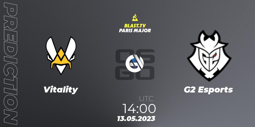Vitality проти G2 Esports: Поради щодо ставок, прогнози на матчі. 13.05.2023 at 13:05. Counter-Strike (CS2), BLAST Paris Major 2023