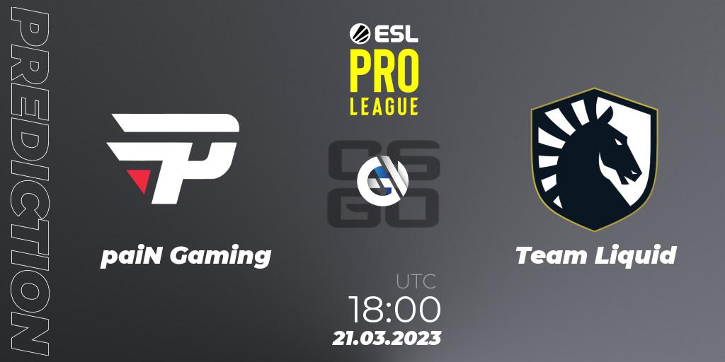 paiN Gaming проти Team Liquid: Поради щодо ставок, прогнози на матчі. 21.03.2023 at 18:00. Counter-Strike (CS2), ESL Pro League Season 17