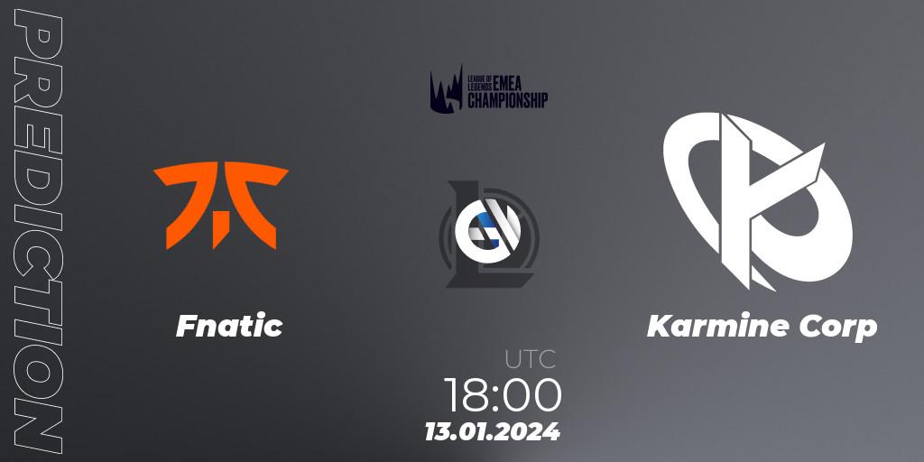 Fnatic проти Karmine Corp: Поради щодо ставок, прогнози на матчі. 13.01.2024 at 18:00. LoL, LEC Winter 2024 - Regular Season