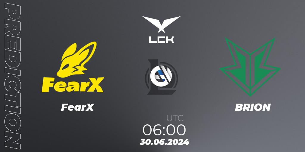 FearX проти BRION: Поради щодо ставок, прогнози на матчі. 26.07.2024 at 08:00. LoL, LCK Summer 2024 Group Stage