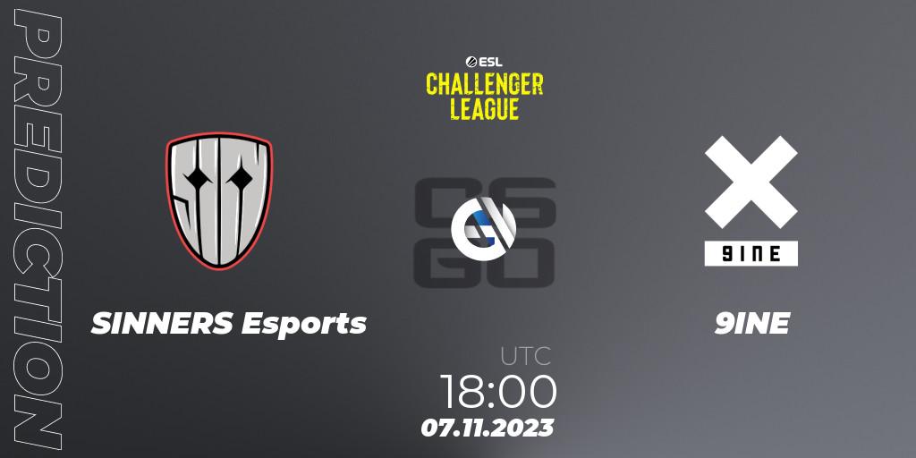 SINNERS Esports проти 9INE: Поради щодо ставок, прогнози на матчі. 07.11.2023 at 18:00. Counter-Strike (CS2), ESL Challenger League Season 46: Europe