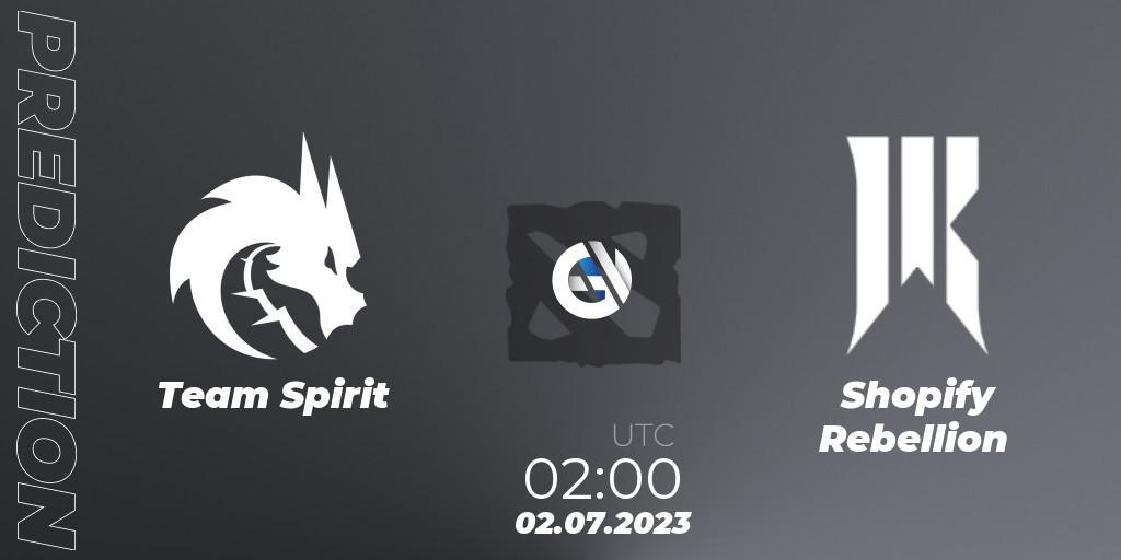 Team Spirit проти Shopify Rebellion: Поради щодо ставок, прогнози на матчі. 02.07.2023 at 02:00. Dota 2, Bali Major 2023 - Group Stage