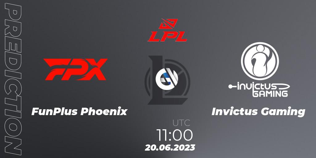 FunPlus Phoenix проти Invictus Gaming: Поради щодо ставок, прогнози на матчі. 20.06.2023 at 12:00. LoL, LPL Summer 2023 Regular Season