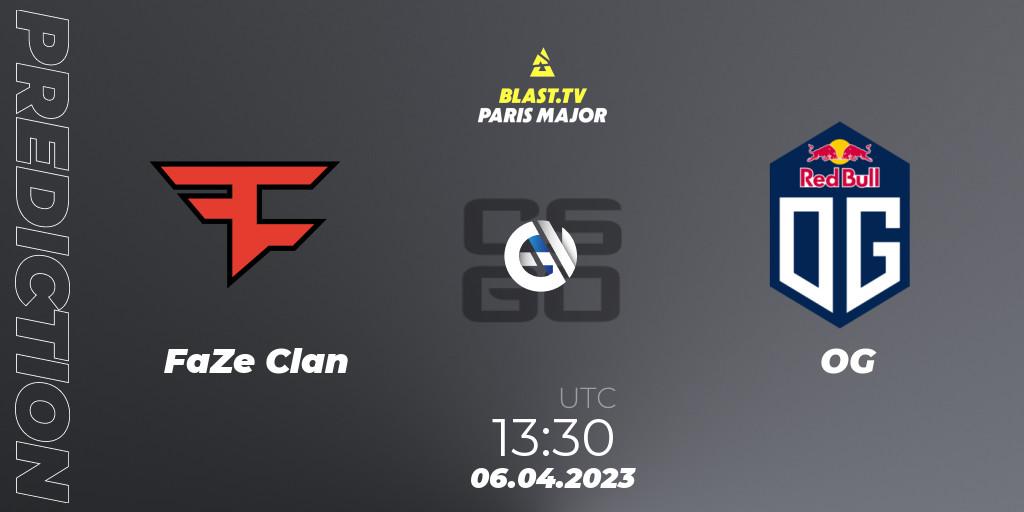 FaZe Clan проти OG: Поради щодо ставок, прогнози на матчі. 06.04.2023 at 13:30. Counter-Strike (CS2), BLAST.tv Paris Major 2023 Europe RMR A