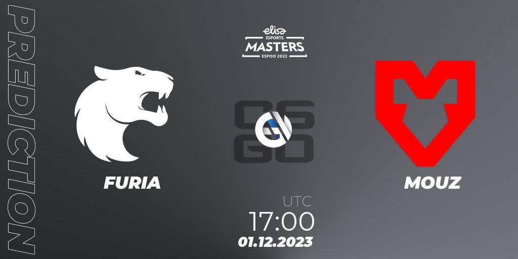 FURIA проти MOUZ: Поради щодо ставок, прогнози на матчі. 01.12.2023 at 17:50. Counter-Strike (CS2), Elisa Masters Espoo 2023