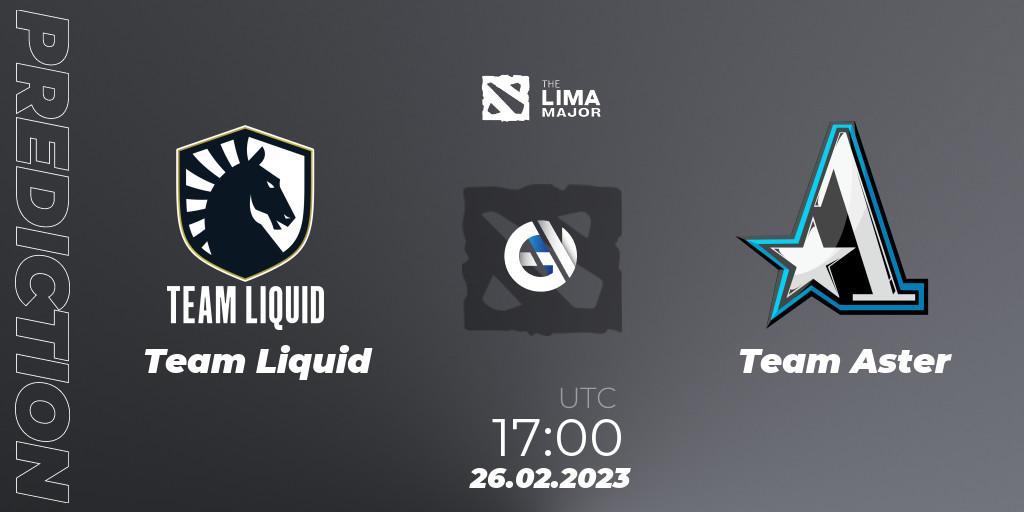 Team Liquid проти Team Aster: Поради щодо ставок, прогнози на матчі. 26.02.2023 at 16:57. Dota 2, The Lima Major 2023