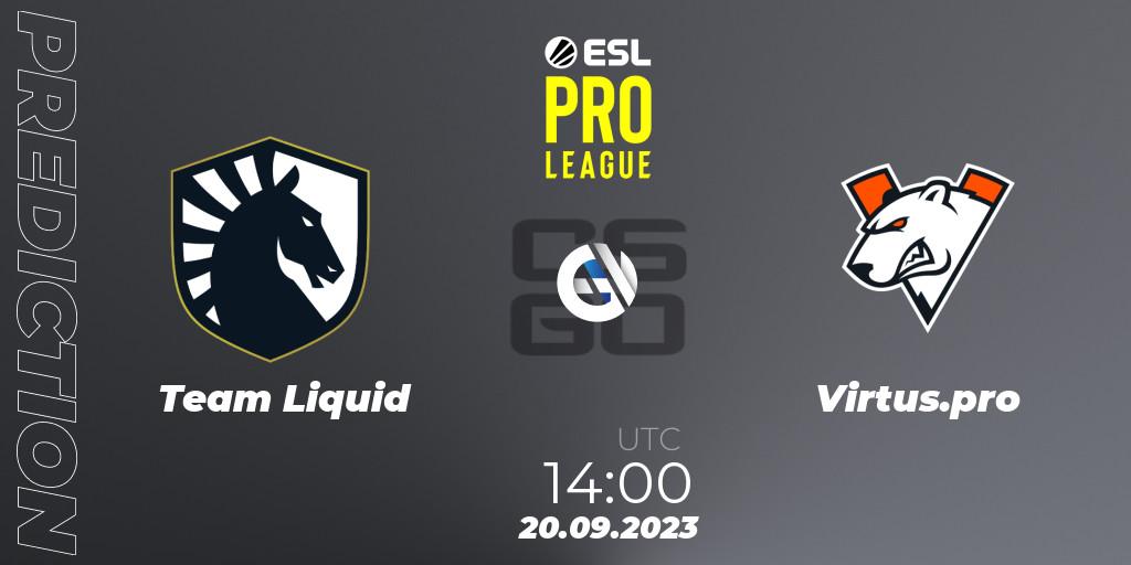 Team Liquid проти Virtus.pro: Поради щодо ставок, прогнози на матчі. 20.09.2023 at 14:00. Counter-Strike (CS2), ESL Pro League Season 18