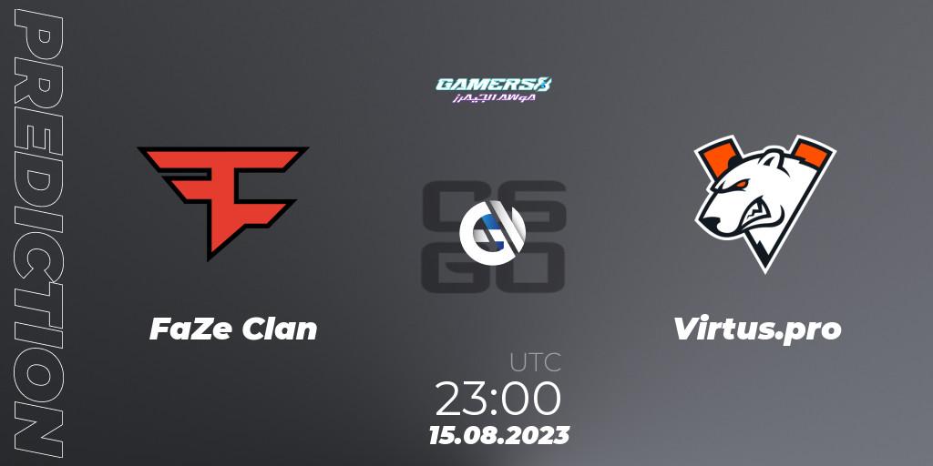 FaZe Clan проти Virtus.pro: Поради щодо ставок, прогнози на матчі. 17.08.2023 at 15:45. Counter-Strike (CS2), Gamers8 2023