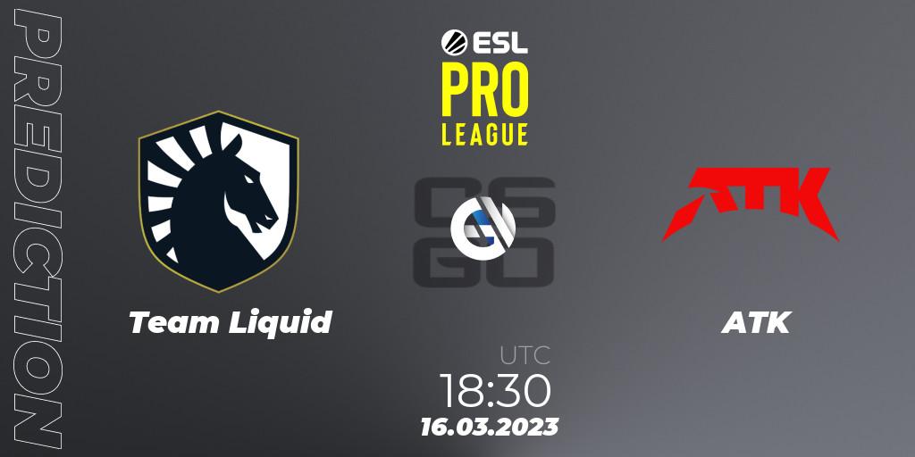 Team Liquid проти ATK: Поради щодо ставок, прогнози на матчі. 16.03.2023 at 18:30. Counter-Strike (CS2), ESL Pro League Season 17