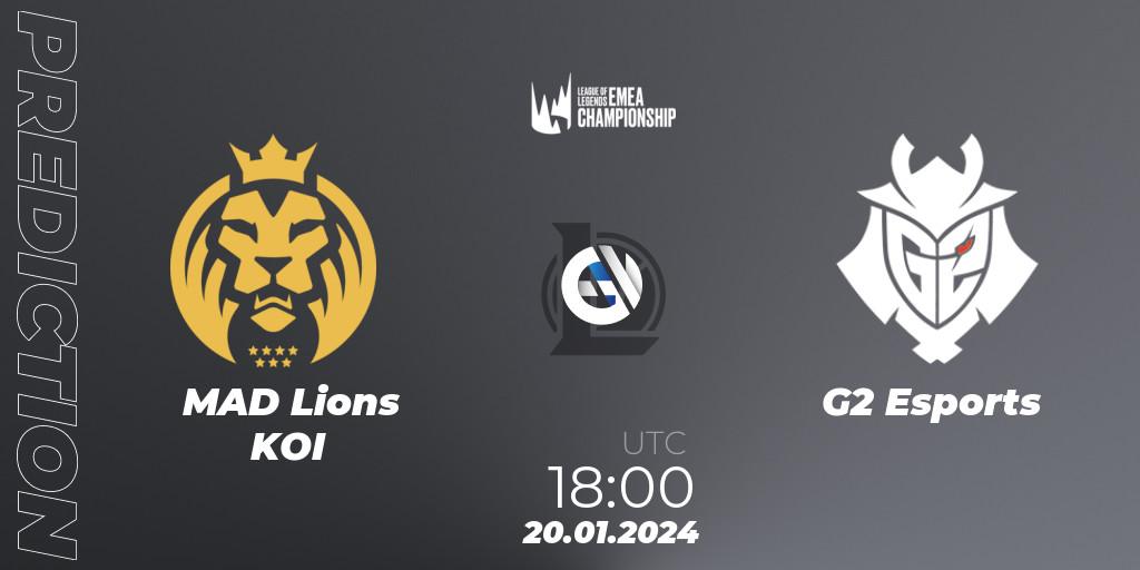 MAD Lions KOI проти G2 Esports: Поради щодо ставок, прогнози на матчі. 20.01.2024 at 18:00. LoL, LEC Winter 2024 - Regular Season