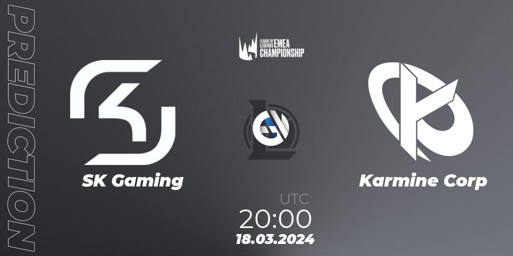 SK Gaming проти Karmine Corp: Поради щодо ставок, прогнози на матчі. 18.03.2024 at 19:00. LoL, LEC Spring 2024 - Regular Season