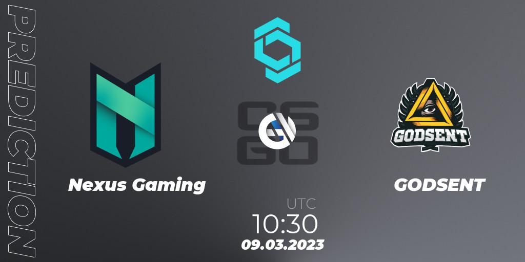 Nexus Gaming проти GODSENT: Поради щодо ставок, прогнози на матчі. 09.03.2023 at 10:30. Counter-Strike (CS2), CCT North Europe Series #4