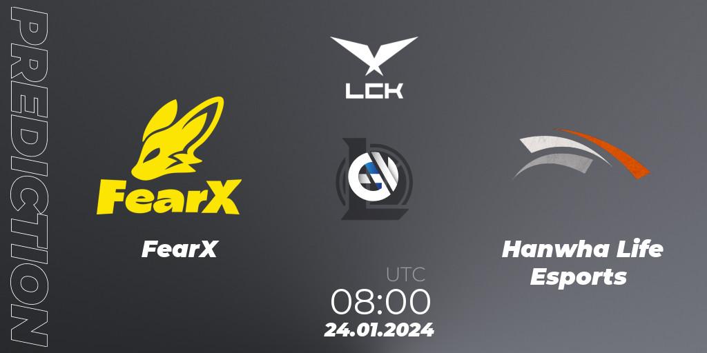 FearX проти Hanwha Life Esports: Поради щодо ставок, прогнози на матчі. 24.01.2024 at 08:00. LoL, LCK Spring 2024 - Group Stage