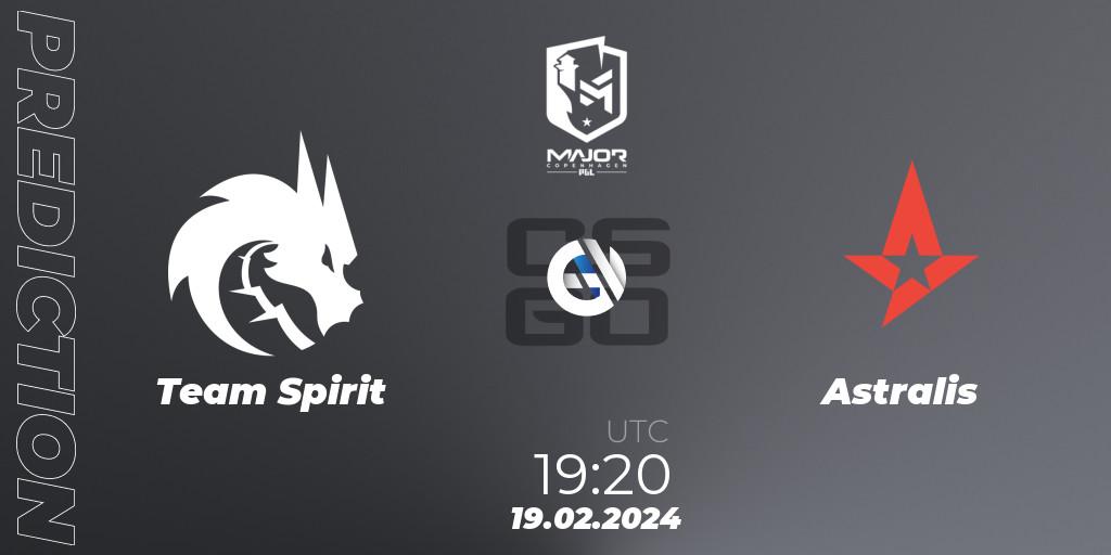 Team Spirit проти Astralis: Поради щодо ставок, прогнози на матчі. 19.02.2024 at 19:50. Counter-Strike (CS2), PGL CS2 Major Copenhagen 2024: European RMR B