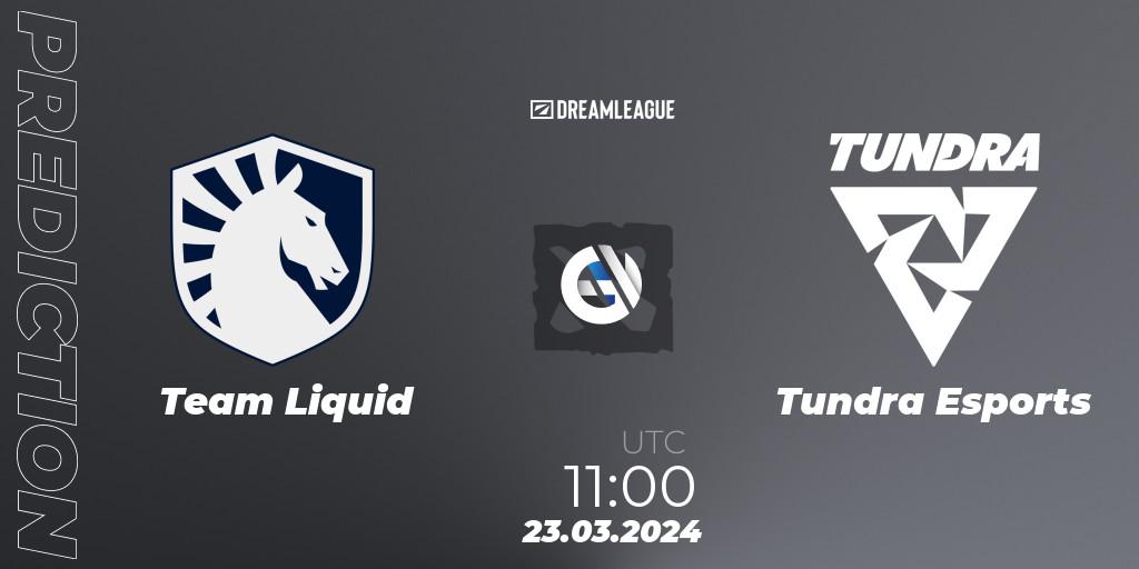 Team Liquid проти Tundra Esports: Поради щодо ставок, прогнози на матчі. 23.03.2024 at 11:20. Dota 2, DreamLeague Season 23: Western Europe Closed Qualifier