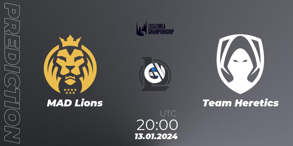 MAD Lions проти Team Heretics: Поради щодо ставок, прогнози на матчі. 13.01.2024 at 20:15. LoL, LEC Winter 2024 - Regular Season