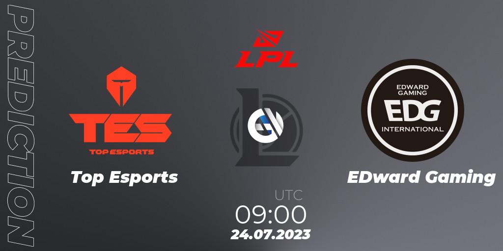 Top Esports проти EDward Gaming: Поради щодо ставок, прогнози на матчі. 24.07.2023 at 09:00. LoL, LPL Summer 2023 - Playoffs
