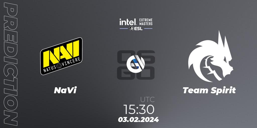 NaVi проти Team Spirit: Поради щодо ставок, прогнози на матчі. 03.02.2024 at 16:25. Counter-Strike (CS2), IEM Katowice 2024