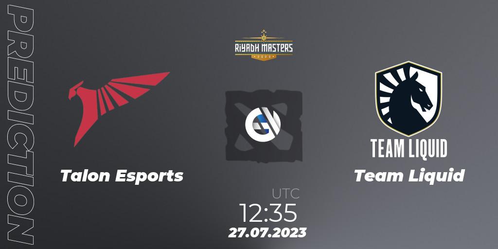 Talon Esports проти Team Liquid: Поради щодо ставок, прогнози на матчі. 27.07.2023 at 12:36. Dota 2, Riyadh Masters 2023