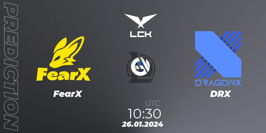 FearX проти DRX: Поради щодо ставок, прогнози на матчі. 26.01.2024 at 10:30. LoL, LCK Spring 2024 - Group Stage