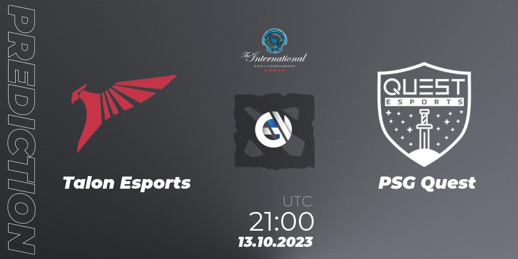 Talon Esports проти PSG Quest: Поради щодо ставок, прогнози на матчі. 13.10.2023 at 21:34. Dota 2, The International 2023 - Group Stage
