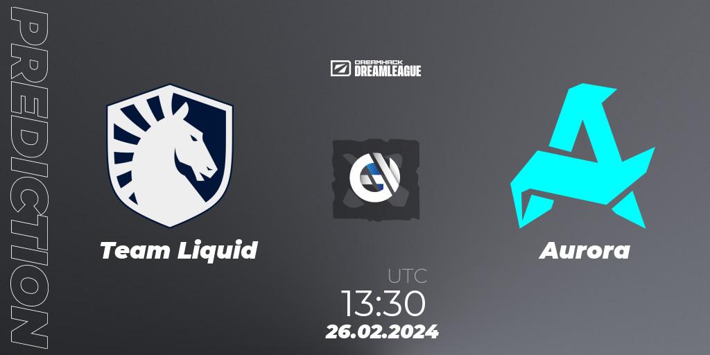 Team Liquid проти Aurora: Поради щодо ставок, прогнози на матчі. 26.02.2024 at 13:37. Dota 2, DreamLeague Season 22