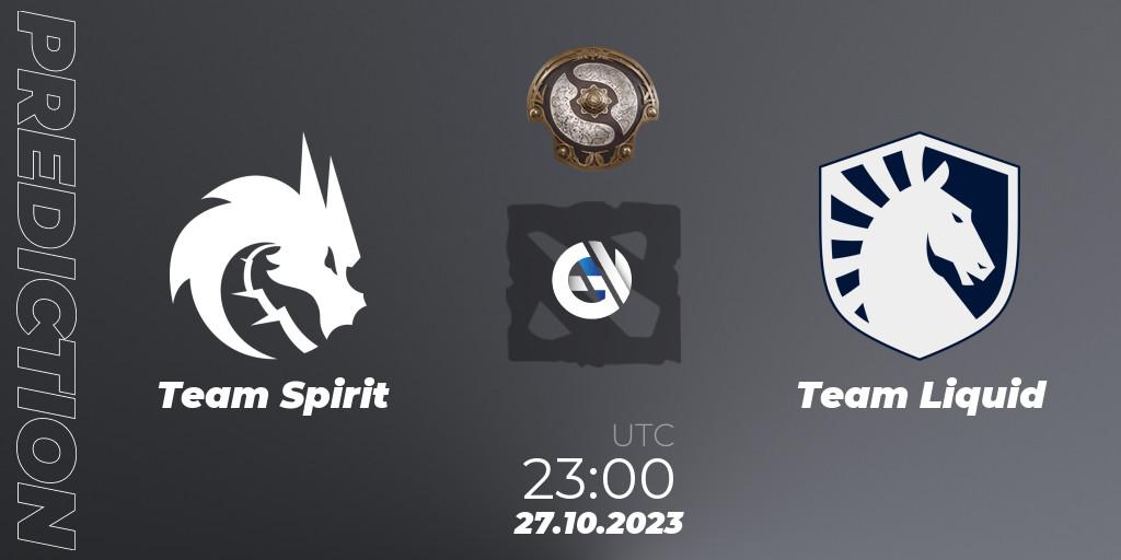 Team Spirit проти Team Liquid: Поради щодо ставок, прогнози на матчі. 27.10.2023 at 23:13. Dota 2, The International 2023