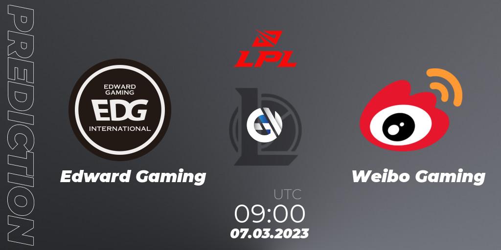 Edward Gaming проти Weibo Gaming: Поради щодо ставок, прогнози на матчі. 07.03.2023 at 09:00. LoL, LPL Spring 2023 - Group Stage