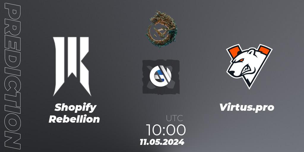 Shopify Rebellion проти Virtus.pro: Поради щодо ставок, прогнози на матчі. 11.05.2024 at 09:00. Dota 2, PGL Wallachia Season 1 - Group Stage