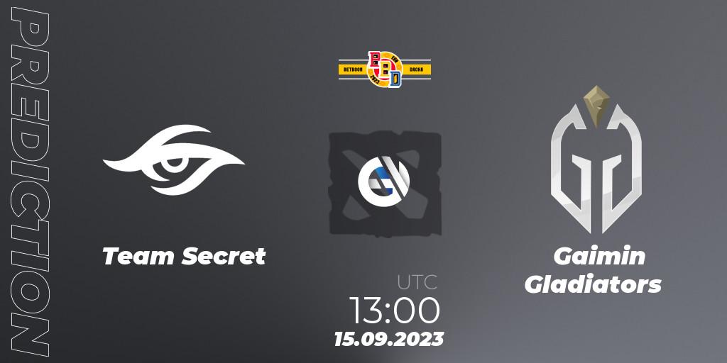 Team Secret проти Gaimin Gladiators: Поради щодо ставок, прогнози на матчі. 15.09.2023 at 11:56. Dota 2, BetBoom Dacha